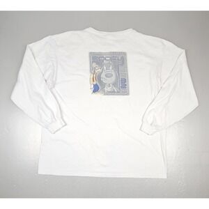 Vintage Disney Store T-Shirt Mens XL White Goofy Long Sleeve‎ Double Sided